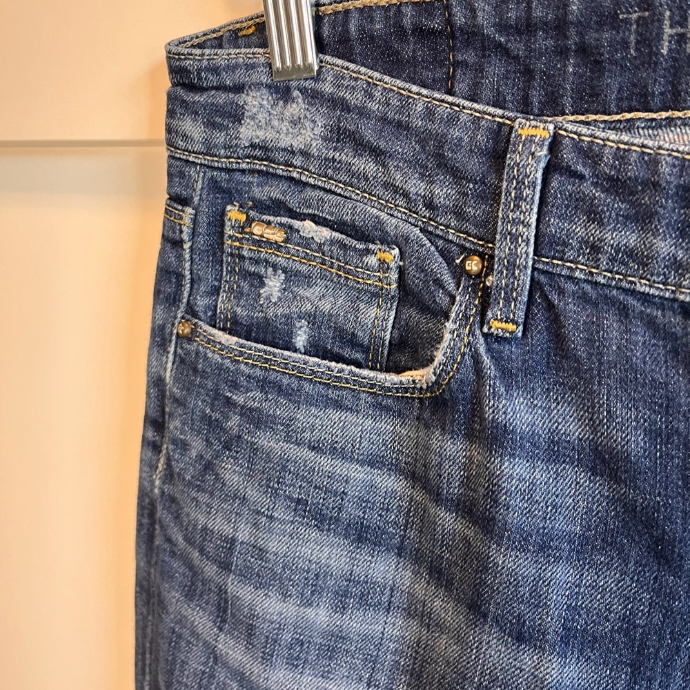 Joe’s Jeans Distressed Slim Straight Denim Jeans Cuffed Hem Size 25